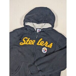 NFL Team Apparel Pittsburgh Steelers Hoodie Zip Up Jacket Women’s XL Sherpa